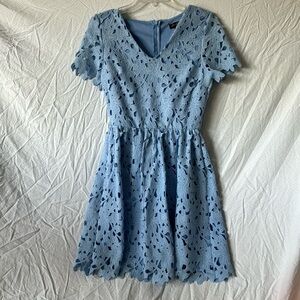 Blue Eyelet mini/midi dress Dee Elly